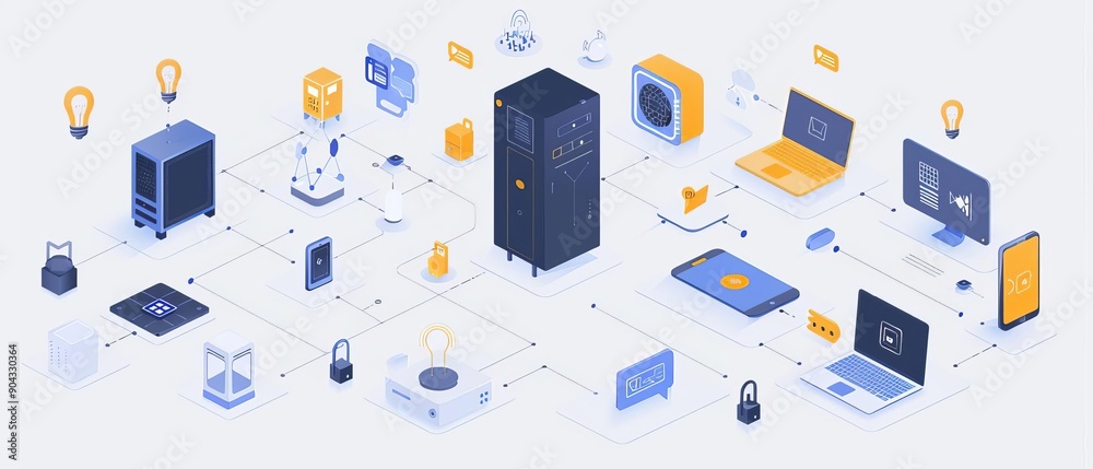 Visual representation of zero trust principles protecting IoT devices, Zero Trust Architecture, IoT security enhancement Visual representation of zero trust principles protecting IoT devices, Zero Trust Architecture, IoT security enhancement