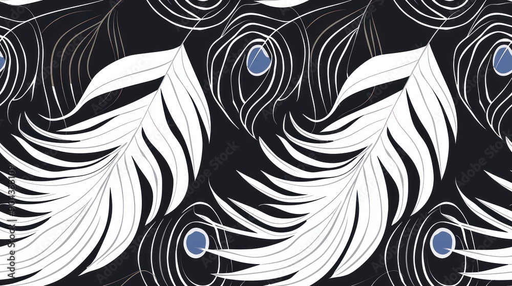 Abstract Peacock Feather Pattern.