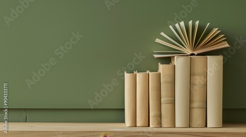 The Books on Wooden Shelf photo