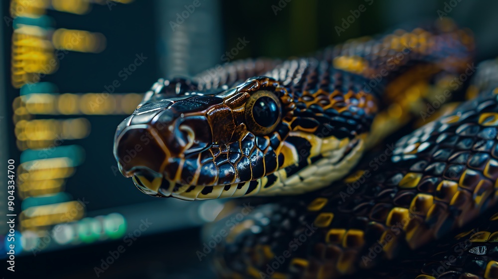 Obraz premium Python programming tool in minute detail