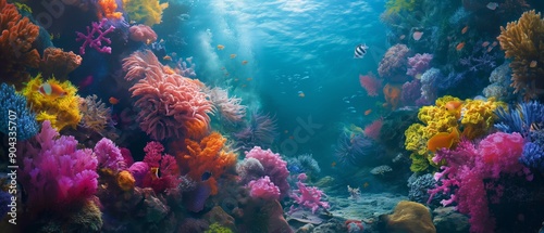 Vibrant Underwater World with Colorful Corals