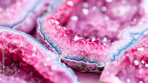 Obraz na płótnie pink crystal geode background. 