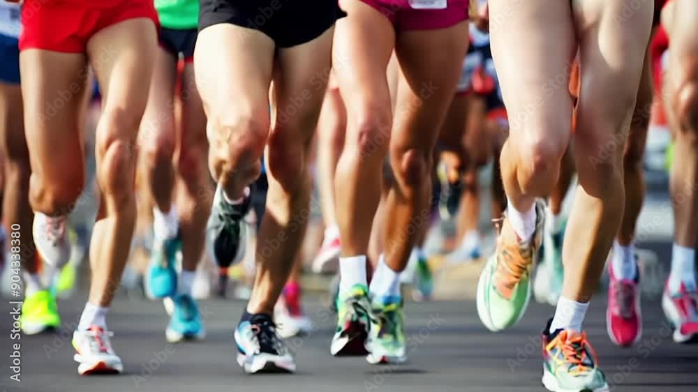 Legs of people running 