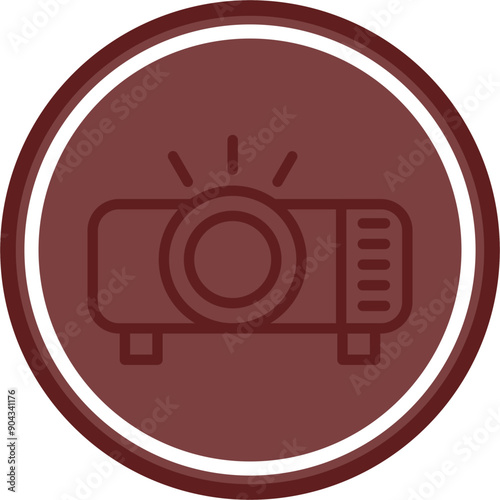 Projector Vector Line Double Circle Maroon