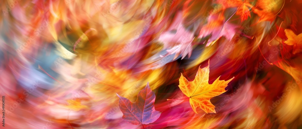 Vibrant Autumn Leaves in a Colorful Whirlwind Vibrant Autumn Leaves in a Colorful Whirlwind