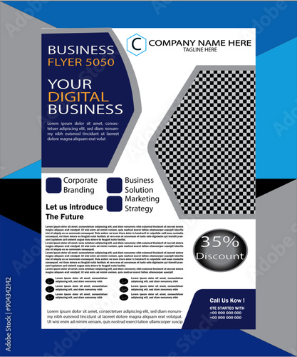 Modern business flyer design template.