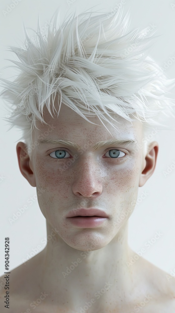 3d albino man. 3d albino man.
