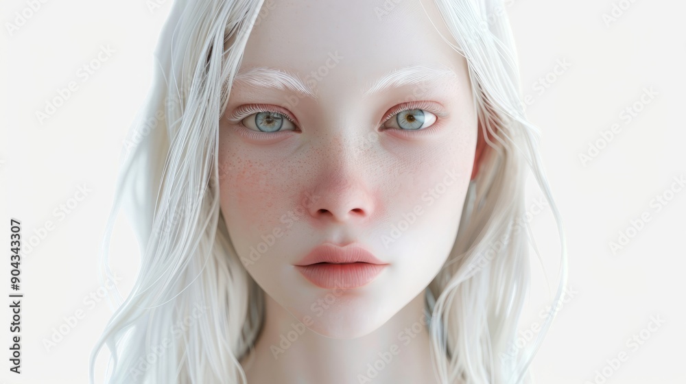 3d albino woman. 3d albino woman.