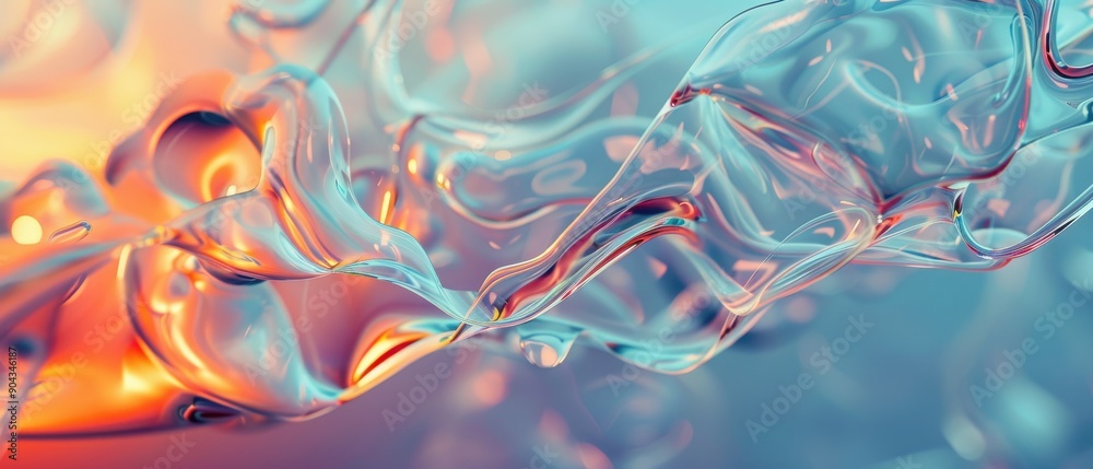 Obraz premium A colorful, abstract image of water with a red and orange hue