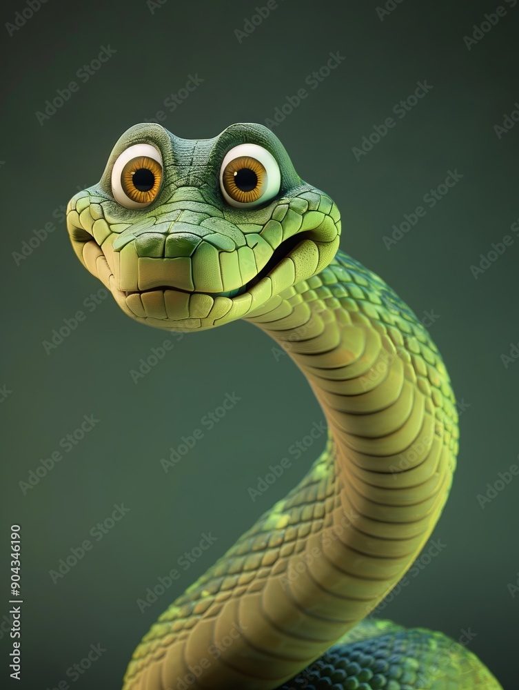 Fototapeta premium 3d cartoon snake.