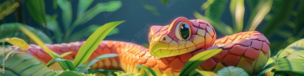 Fototapeta premium 3d cartoon snake.