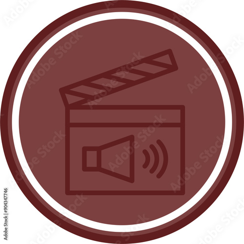 Casting Call Vector Line Double Circle Maroon