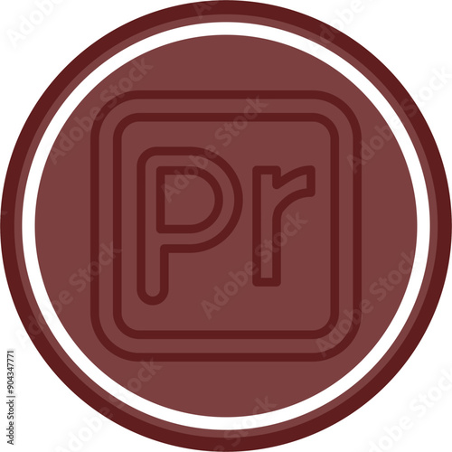 Premiere Vector Line Double Circle Maroon