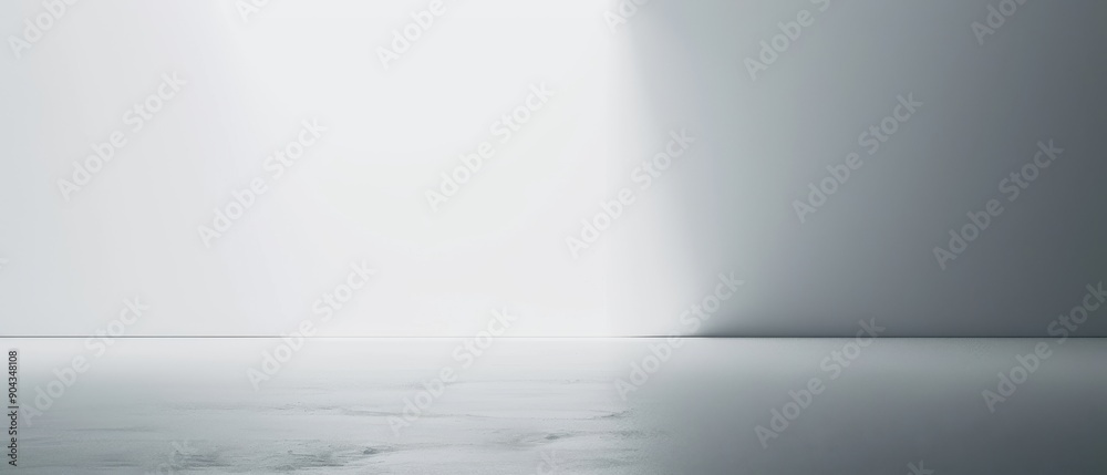 A large empty room with a white wall and a grey floor A large empty room with a white wall and a grey floor