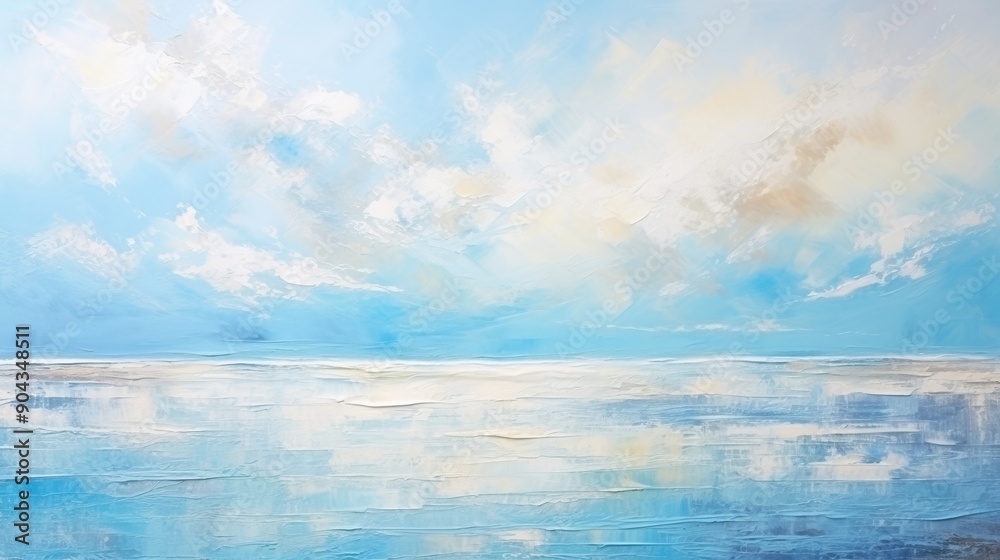 Obraz premium Abstract landscape art background with contemporary seascape in oil painting style featuring ocean and textured oil paint, ideal for modern art designs