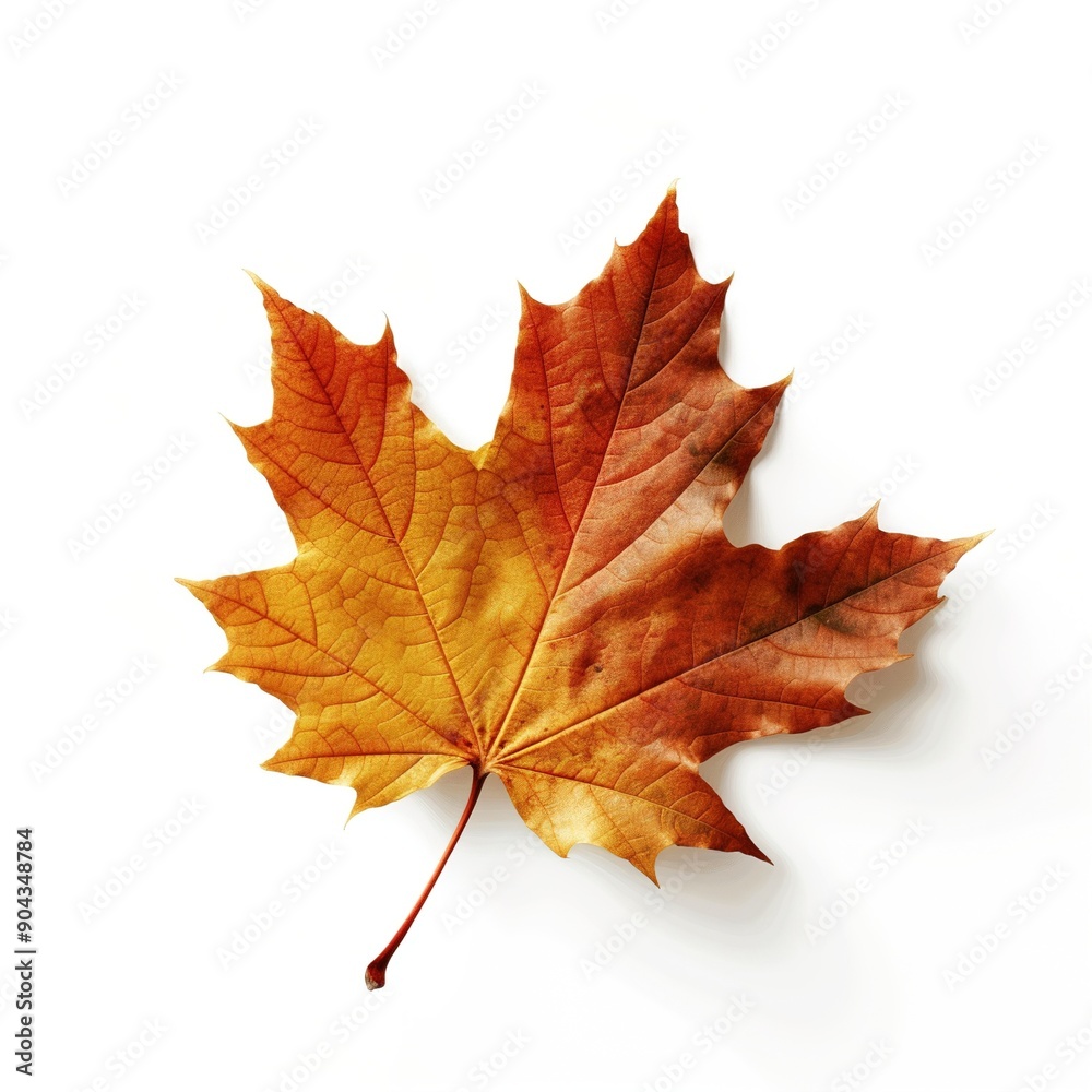 Dry autumn maple leaf on a white background Dry autumn maple leaf on a white background