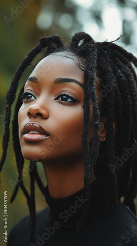 young attractive girl with dreadlocks photo