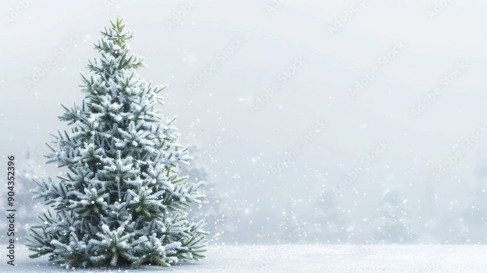 spruce in snow with space for text. spruce in snow with space for text.