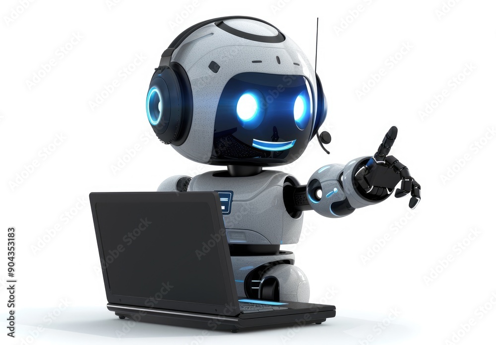 Friendly Robot Assistant with Laptop Friendly Robot Assistant with Laptop