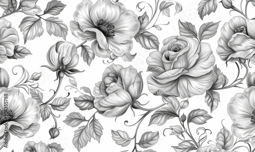 Wallpaper Mural This seamless floral background scarf art abstract design textile features a bright tropical pattern with exotic forest. Colorful Fabric Flower pattern. Beautiful vintage floral pattern. Torontodigital.ca