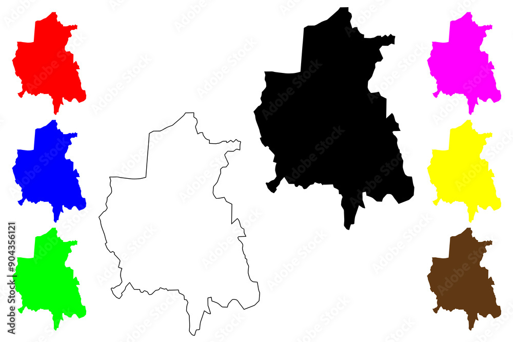 Leskovac City (Republic of Serbia, Jablanica District) map vector illustration, scribble sketch City of Leskovac map Leskovac City (Republic of Serbia, Jablanica District) map vector illustration, scribble sketch City of Leskovac map