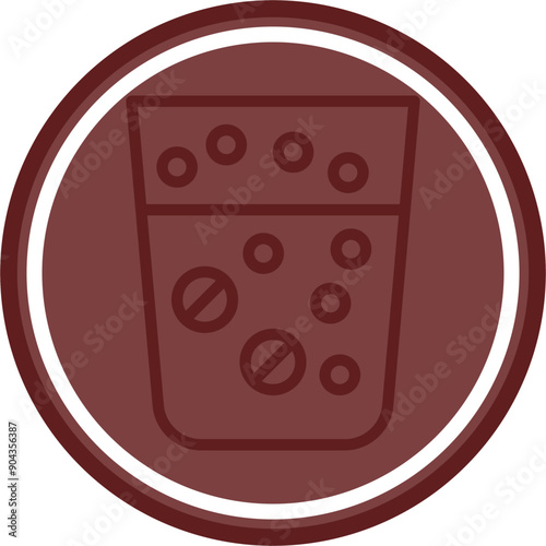 Effervescence Vector Line Double Circle Maroon
