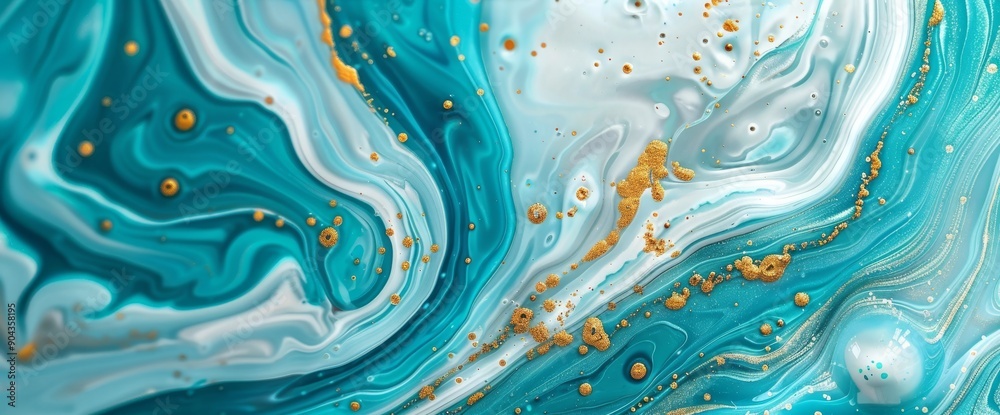 An original texture with a minimalist modern design, curved marble texture, soft shapes, hand drawn painted art on a turquoise and teal background, one of a kind wallpaper for printing with golden An original texture with a minimalist modern design, curved marble texture, soft shapes, hand drawn painted art on a turquoise and teal background, one of a kind wallpaper for printing with golden