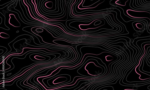 Abstract stylized height topographic contours map line background. Concept topographic map conditional geography scheme terrain path. Abstract vector illustration.