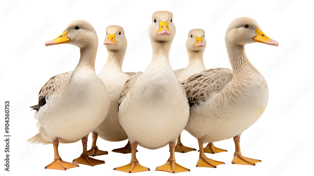 Flock of ducks. Aquatic birds. Graphic clip out. Flock of ducks. Aquatic birds. Graphic clip out.