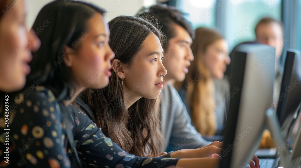 A group of interns learning from experienced colleagues