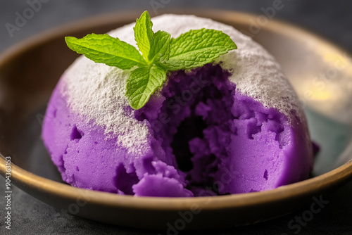Glistening mound of ube hal...