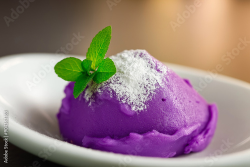 Glistening mound of ube hal...