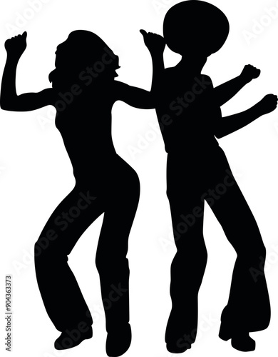 1970s Disco Dancer Man and Lady Cricut and Silhouette SVG file