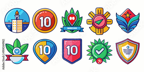 vector illustration of a set of colorful ribbons