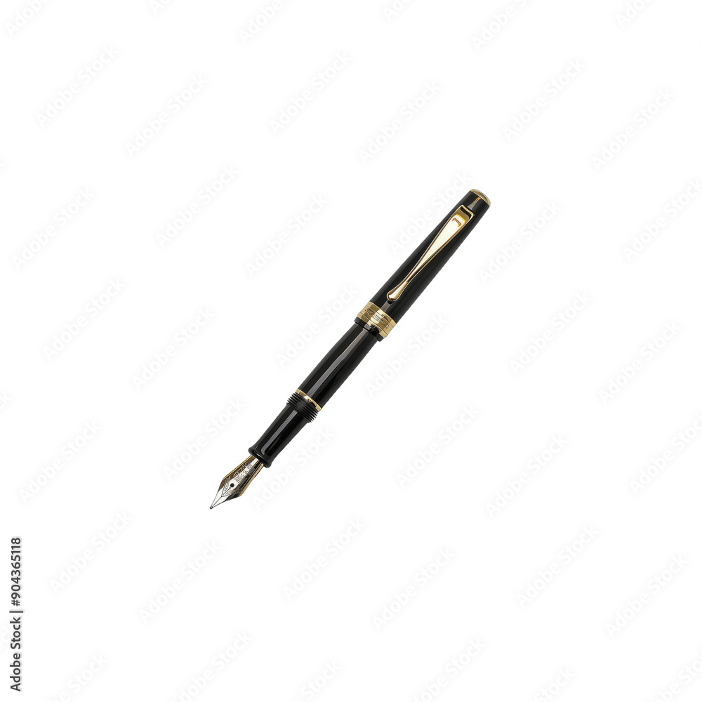 Business fountain pen isolated on transparent background Business fountain pen isolated on transparent background
