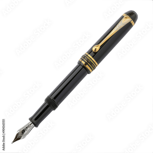 Business fountain pen isolated on transparent background