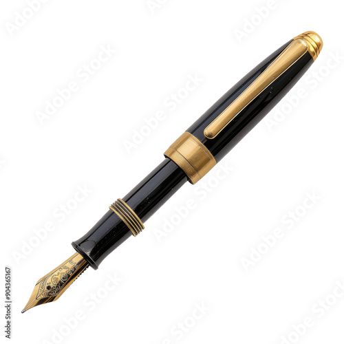 Business fountain pen isolated on transparent background