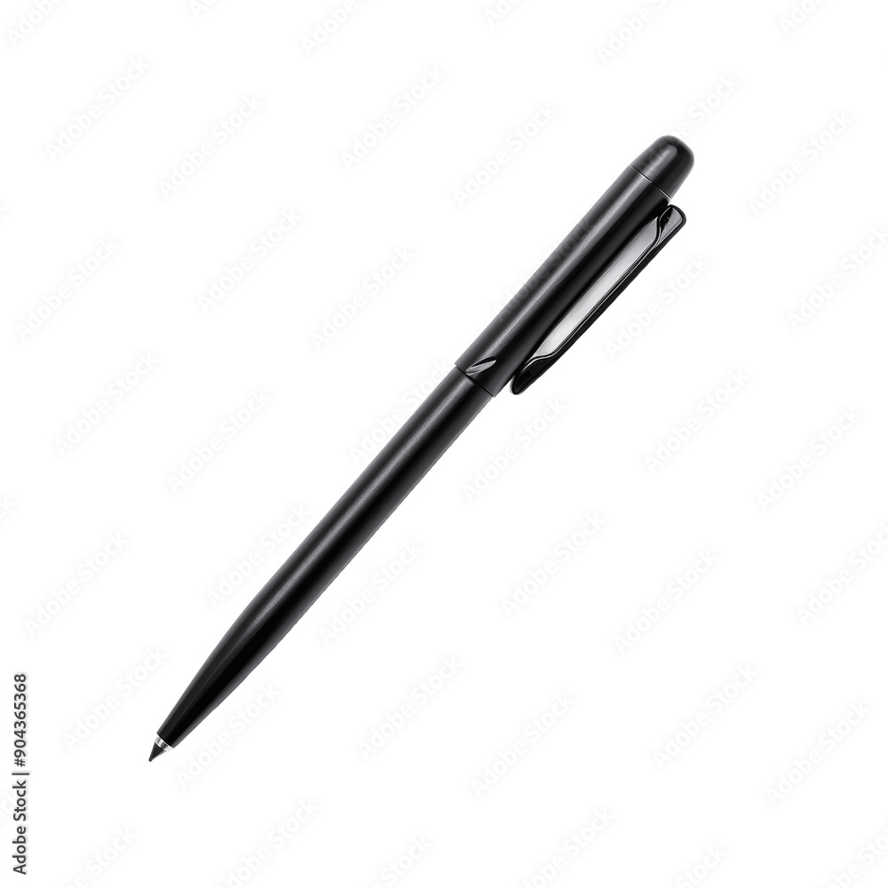 New stylish black pen isolated on transparent background New stylish black pen isolated on transparent background