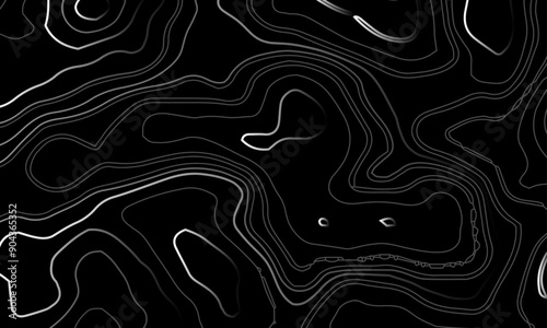 Abstract stylized height topographic contours map line background. Concept topographic map conditional geography scheme terrain path. Abstract vector illustration.