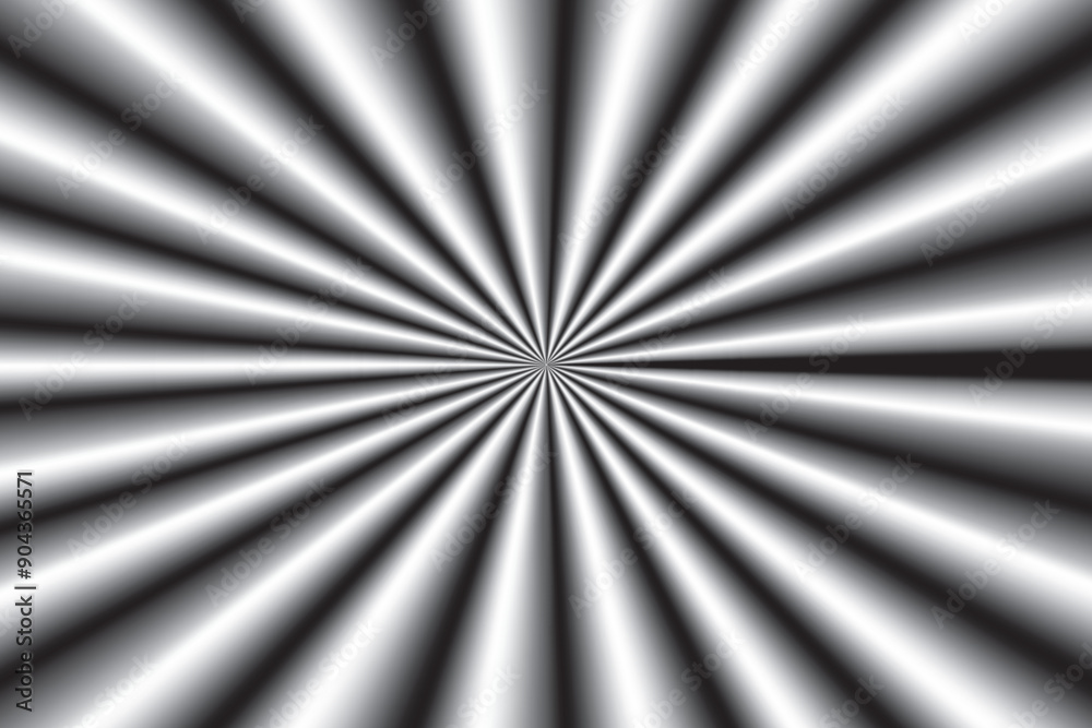 Obraz premium Dynamic black and white radial burst background with optical illusion effect, creating a sense of movement and depth. Ideal for abstract designs.