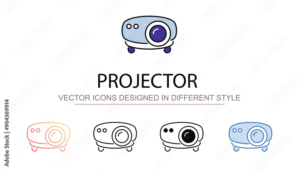 Obraz premium Projector icon design with white background stock illustration