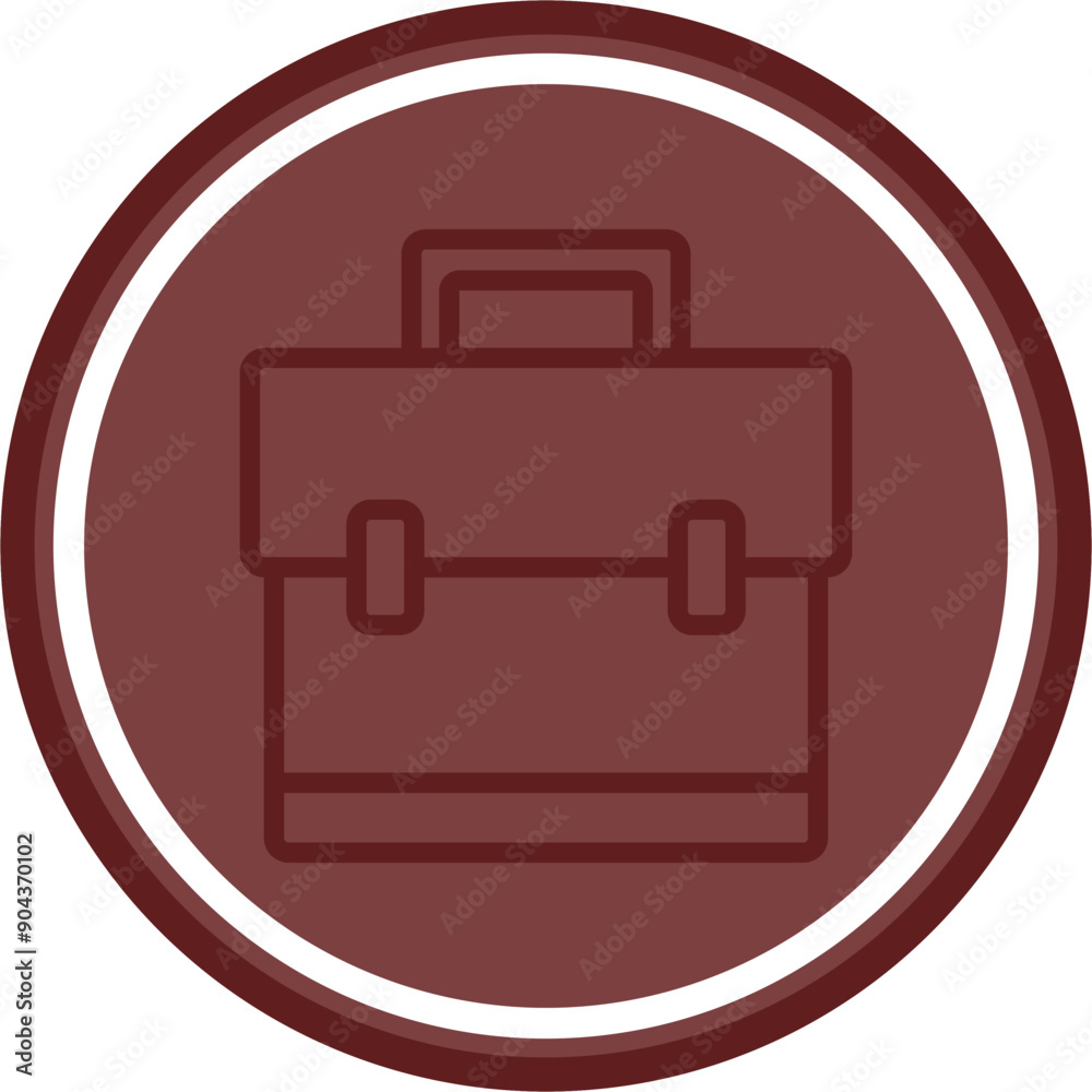 Briefcase Vector Line Double Circle Maroon Briefcase Vector Line Double Circle Maroon