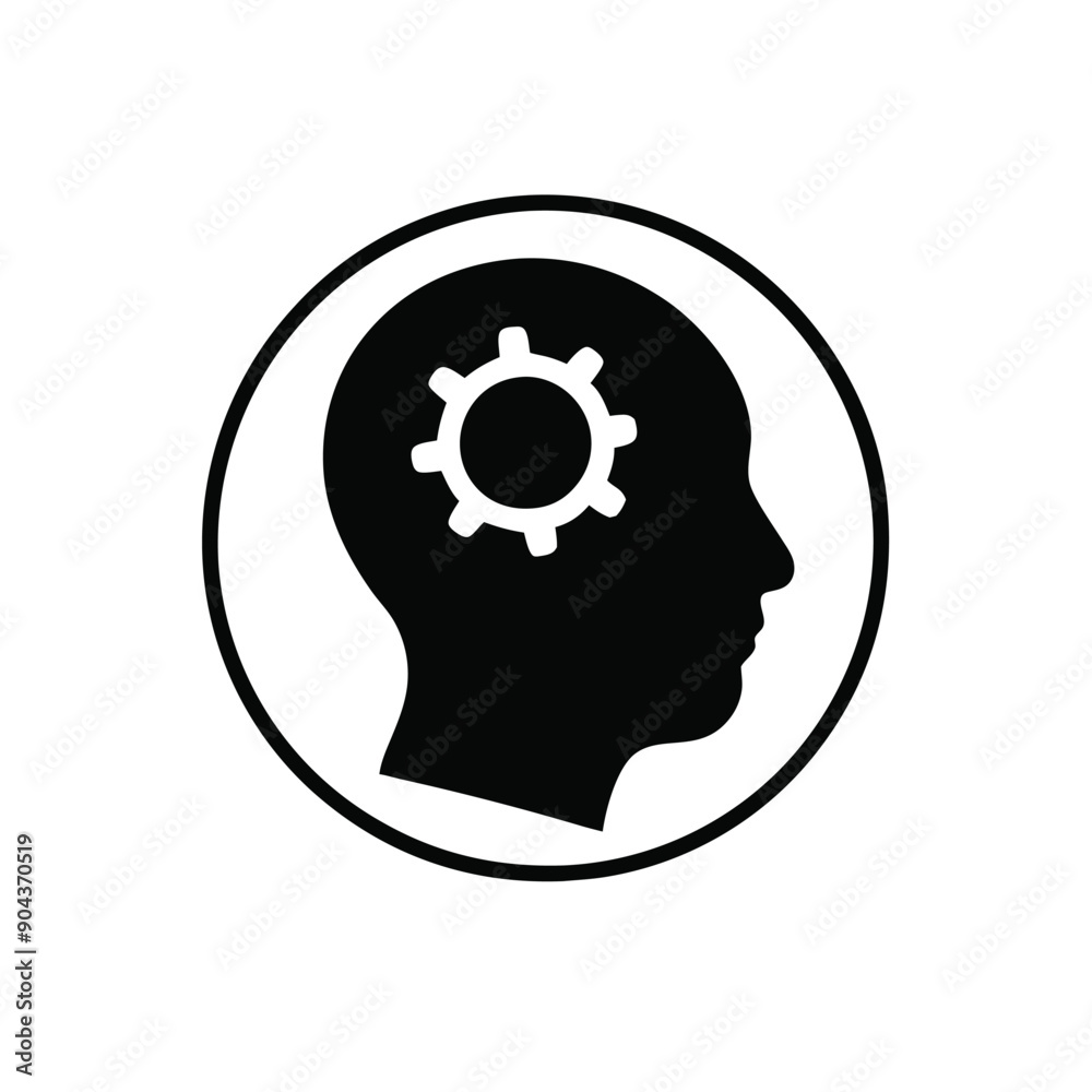 a head with setting icon vector silhouette, a head with setting icon vector silhouette,