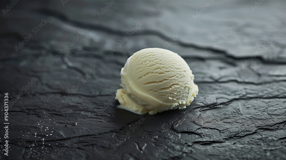 Fototapeta premium Minimalist Vanilla Ice Cream Scoop