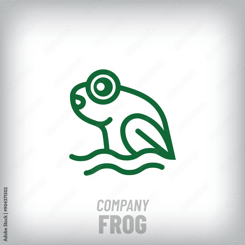 Unique linear frog modern logo. Corporate company and ecology-nature icon. vector Unique linear frog modern logo. Corporate company and ecology-nature icon. vector