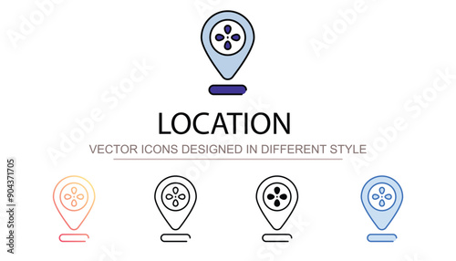 Location icon design with white background stock illustration