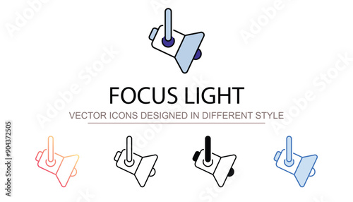 focus light icon design with white background stock illustration