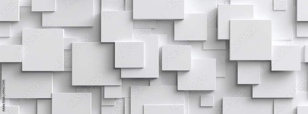 Block background wallpaper banner with white cube boxes shifted randomly Block background wallpaper banner with white cube boxes shifted randomly
