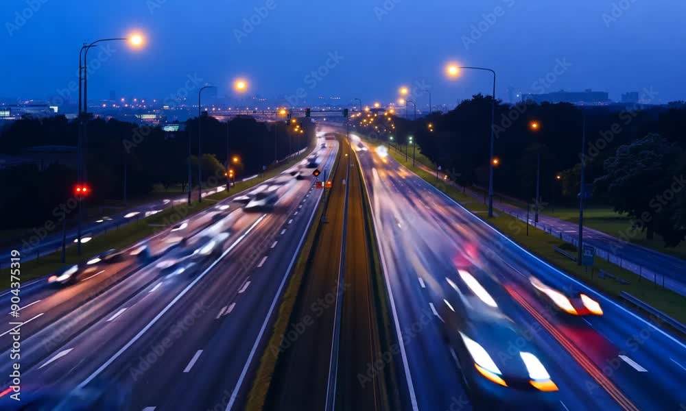 Night Highway Traffic Night Highway Traffic