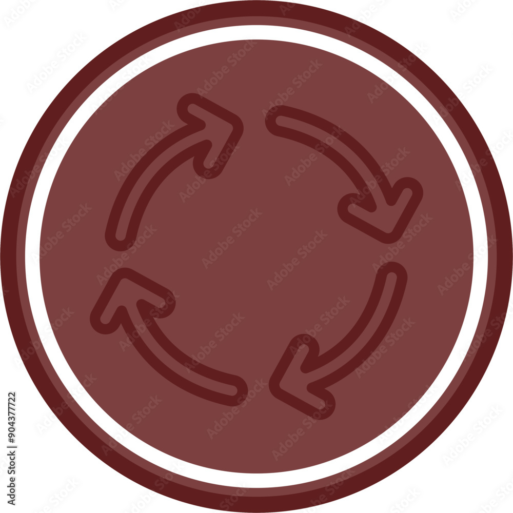 Roundabout Vector Line Double Circle Maroon Roundabout Vector Line Double Circle Maroon